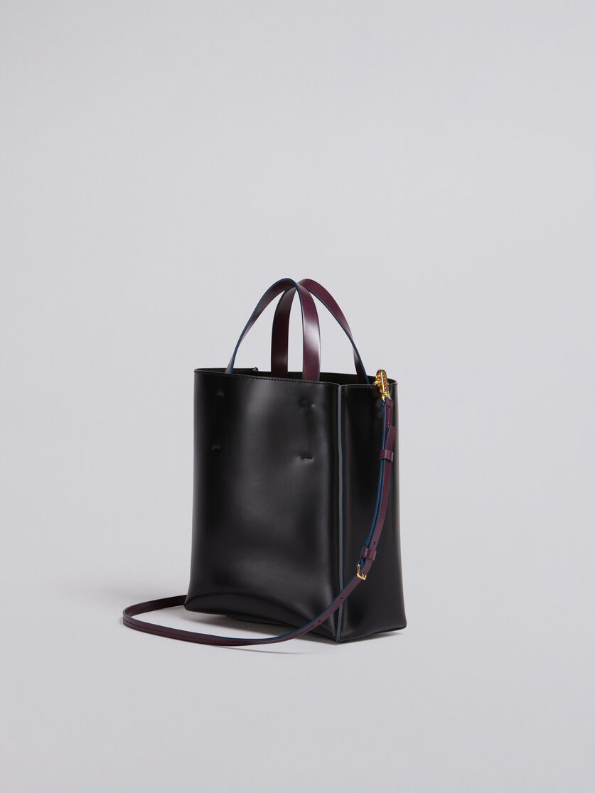 MUSEO small bag in brown and black leather - Shopping Bags - Image 3
