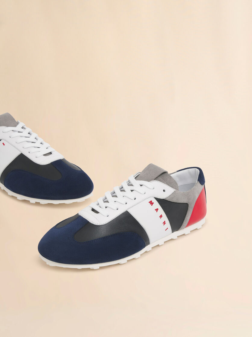Black leather and multicolour suede sneaker - Sneakers - Image 5