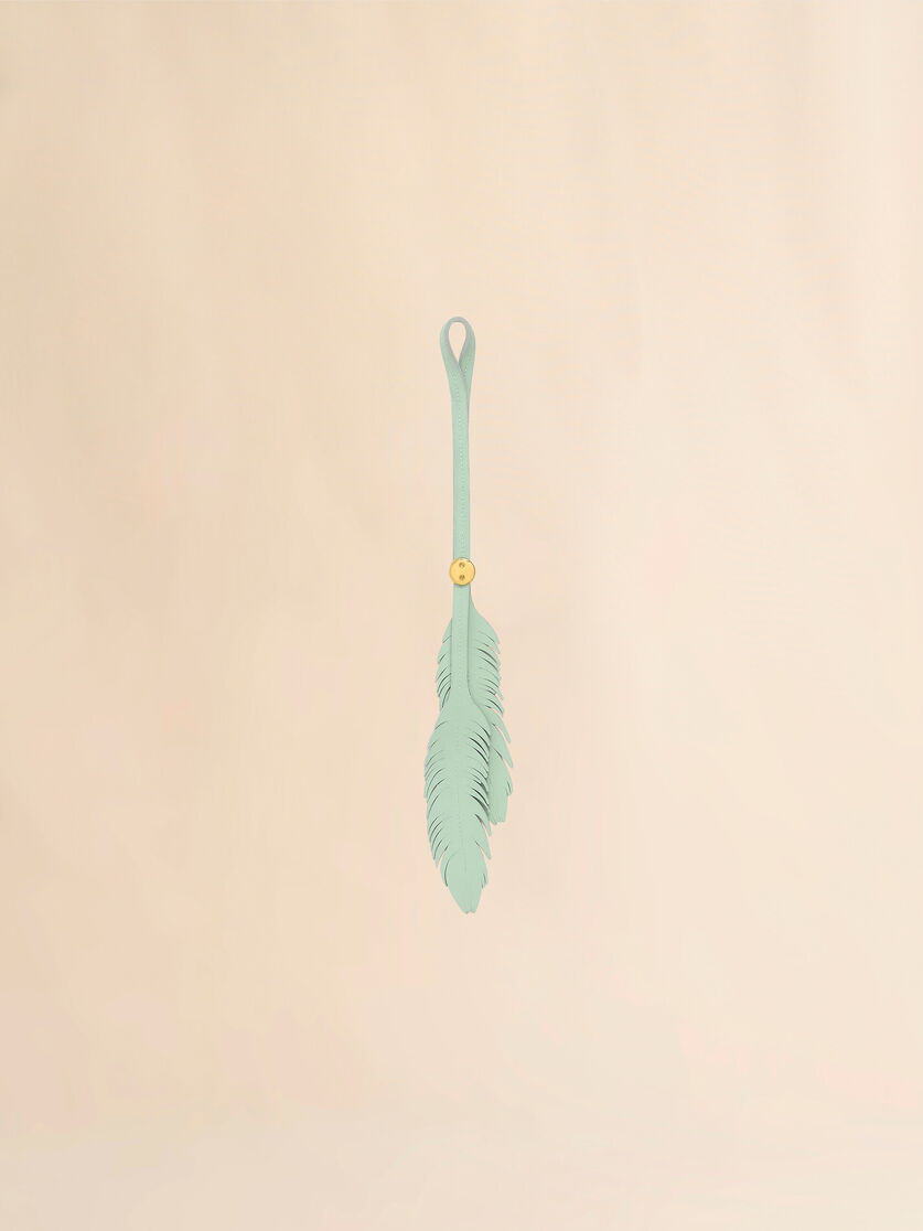 Black leather feather charm - Key Rings - Image 2