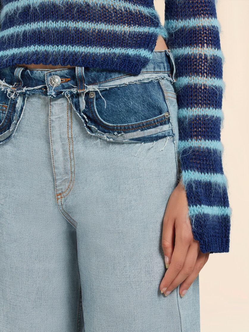 Blue inside-out denim carrot-fit jeans - Pants - Image 4