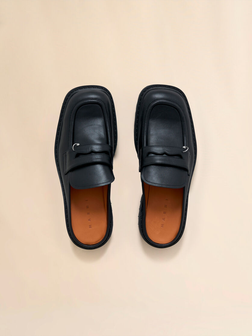 Black leather Piercing 2.0 chunky sabot loafer - Clogs - Image 4