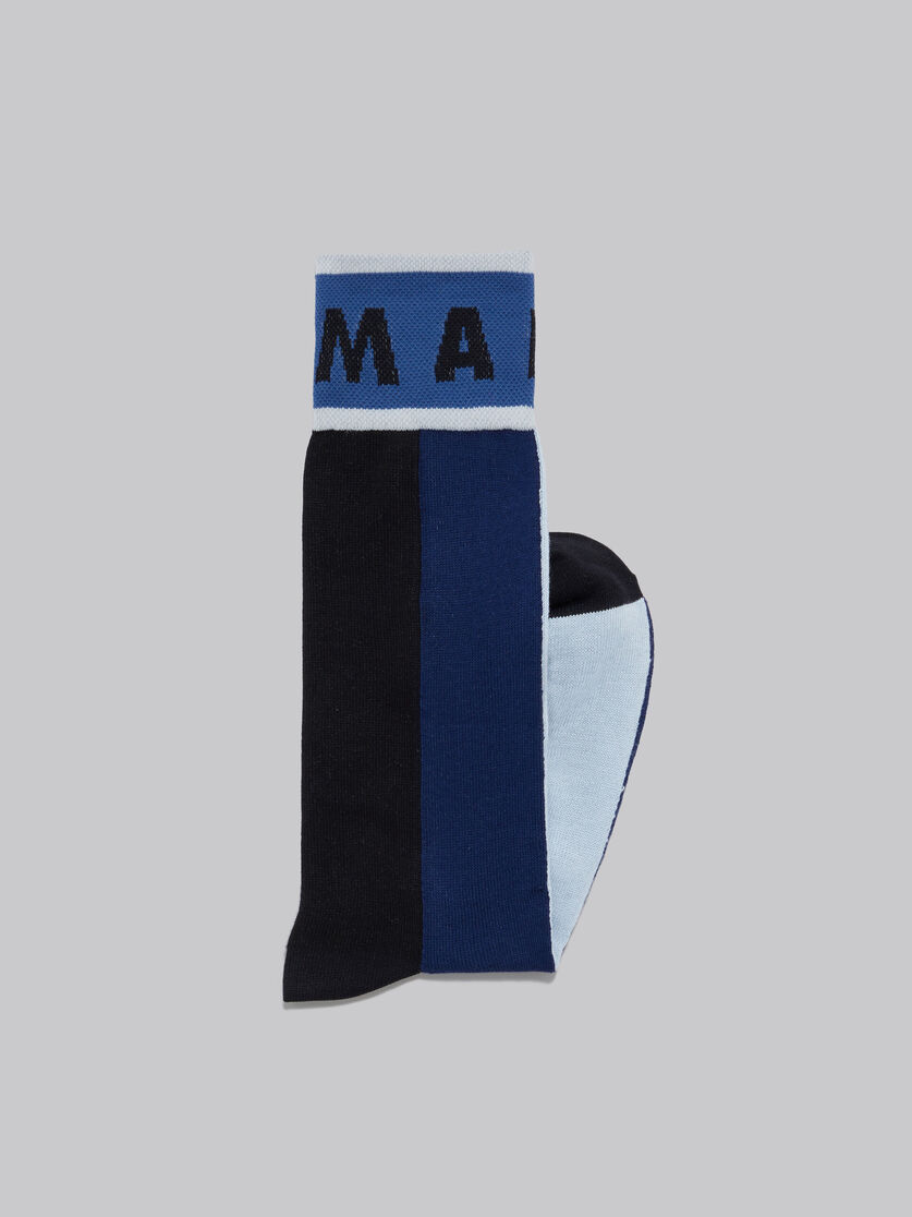 Blue colour-block cotton socks - Socks - Image 2