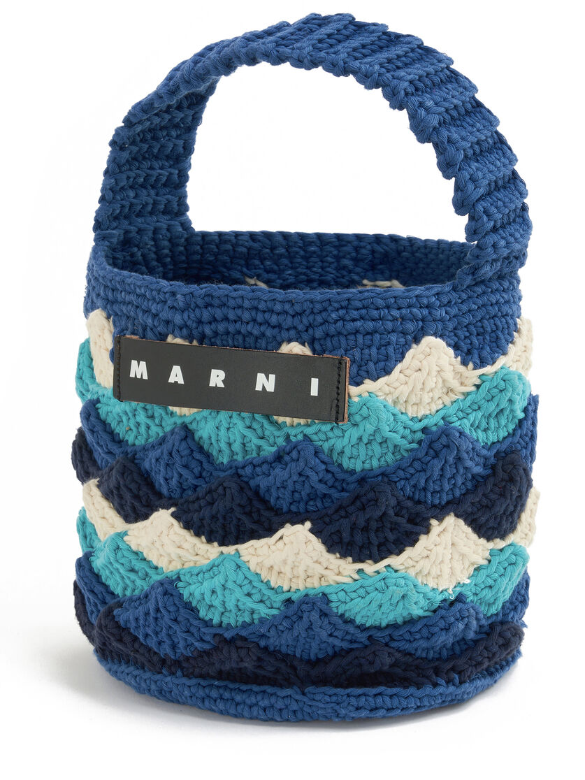 Sac MARNI MARKET ROSAL bleu réalisé au crochet - Sacs cabas - Image 4