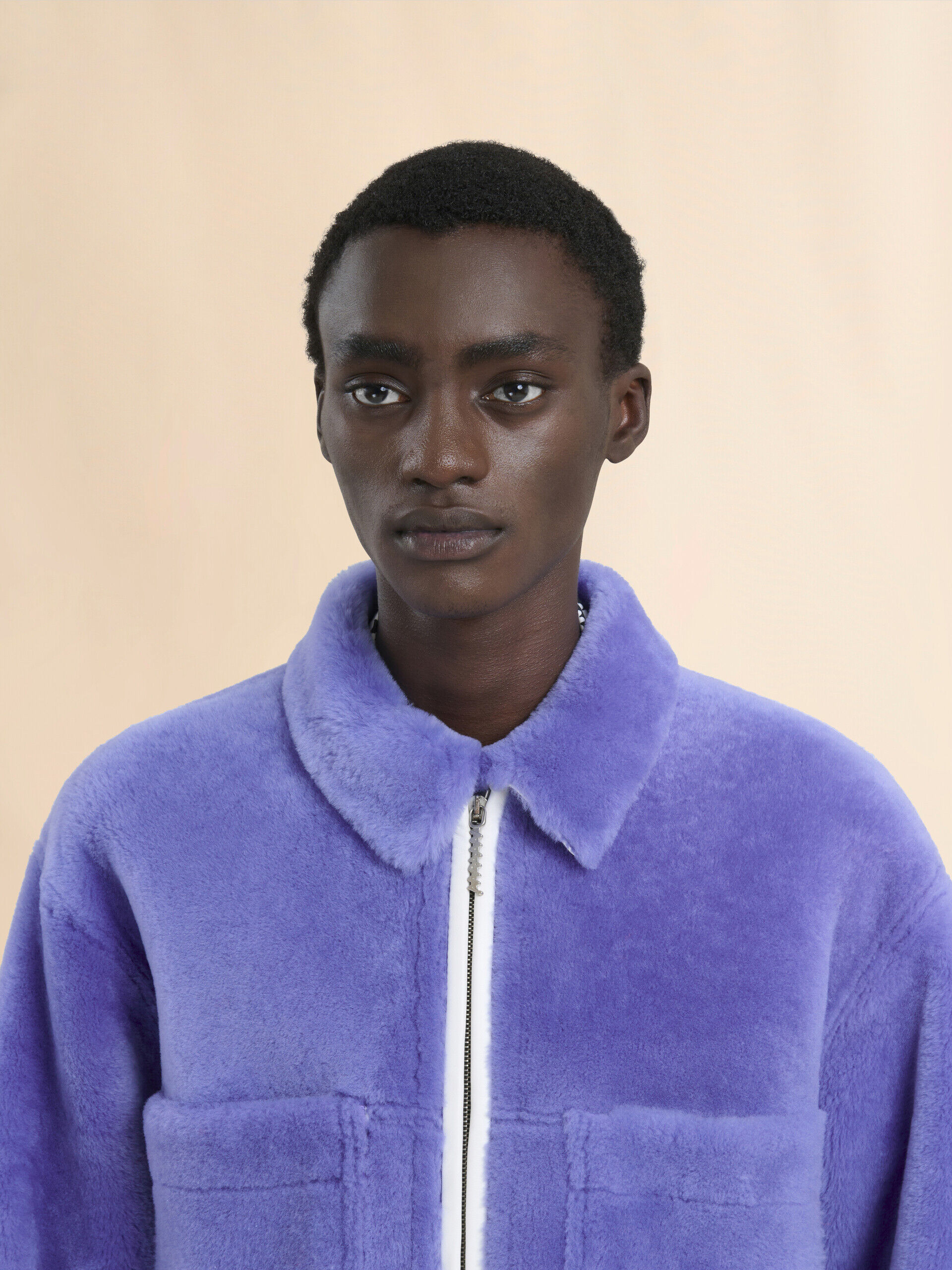 Light blue shaved shearling jacket | Marni