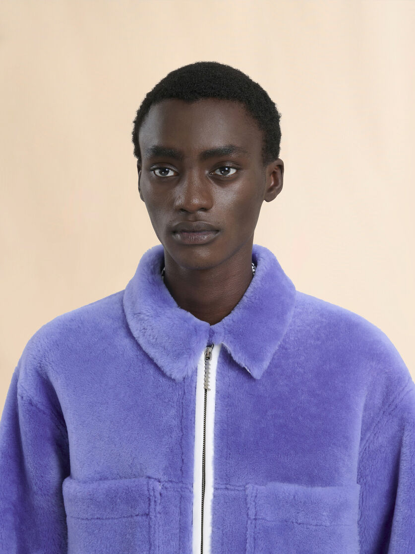 Light blue shaved shearling jacket - Jackets - Image 4