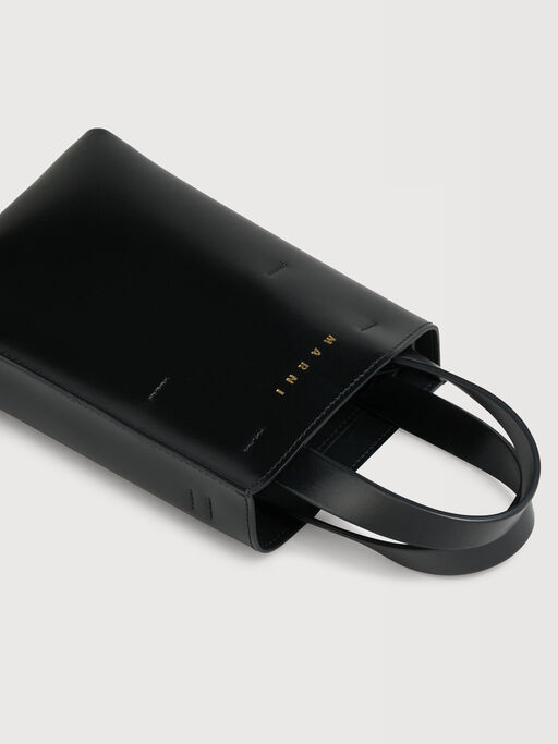 MUSEO nano bag in black leather - Shopping Bags
