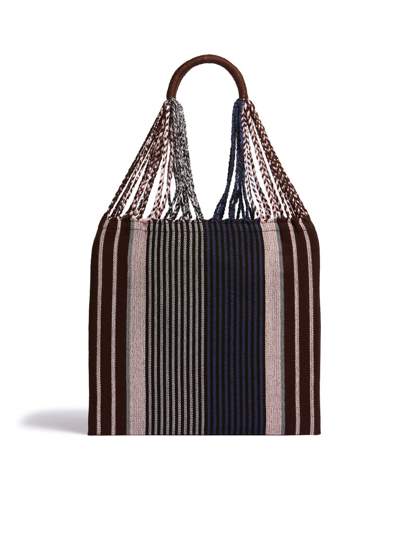 MARNI MARKET shopping bag in polyester with hammock-like handle grey turquoise and red - Bags - Image 3