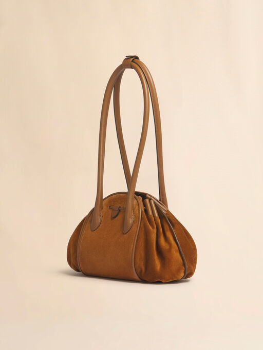 Brown Suede Tulipea Shoulder bag - Shopping Bags