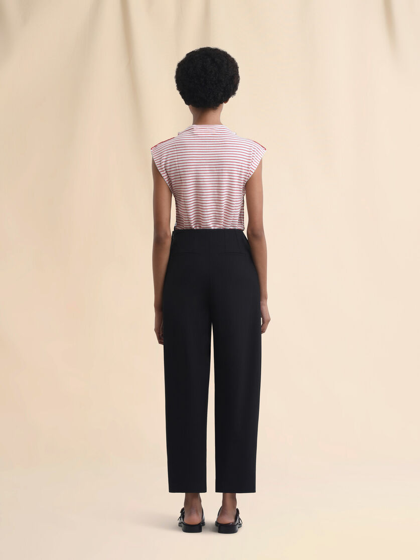 Black wool blend trousers with Marni Symbol - Pants - Image 3