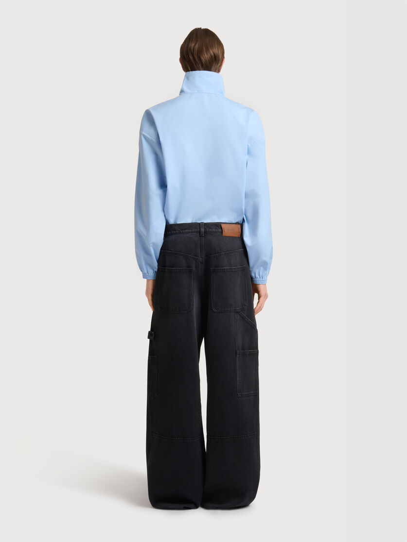 Black denim oversized workwear trousers, Image 3