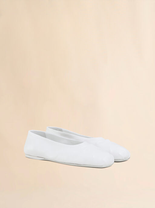 White nappa leather seamless Little Bow ballet flat - Ballet Shoes
