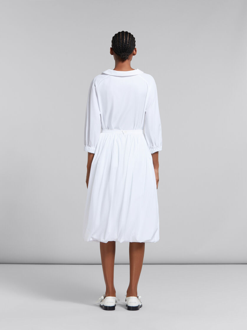 Falda midi globo de popelina ecológica blanca - Faldas - Image 3
