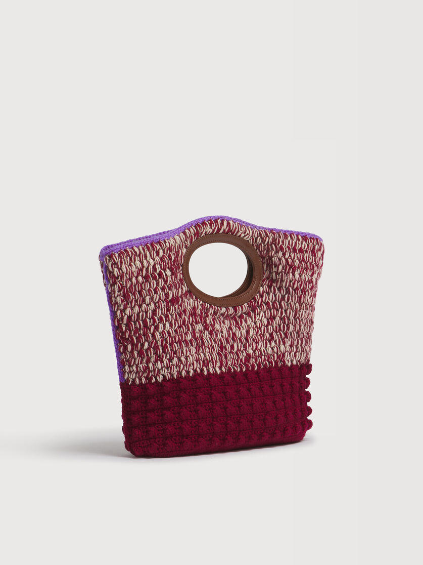 Red wool Knotty crochet clutch, Image 6