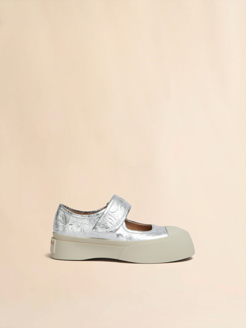 シルバー レザー製 メリージェーンスニーカー | Marni
