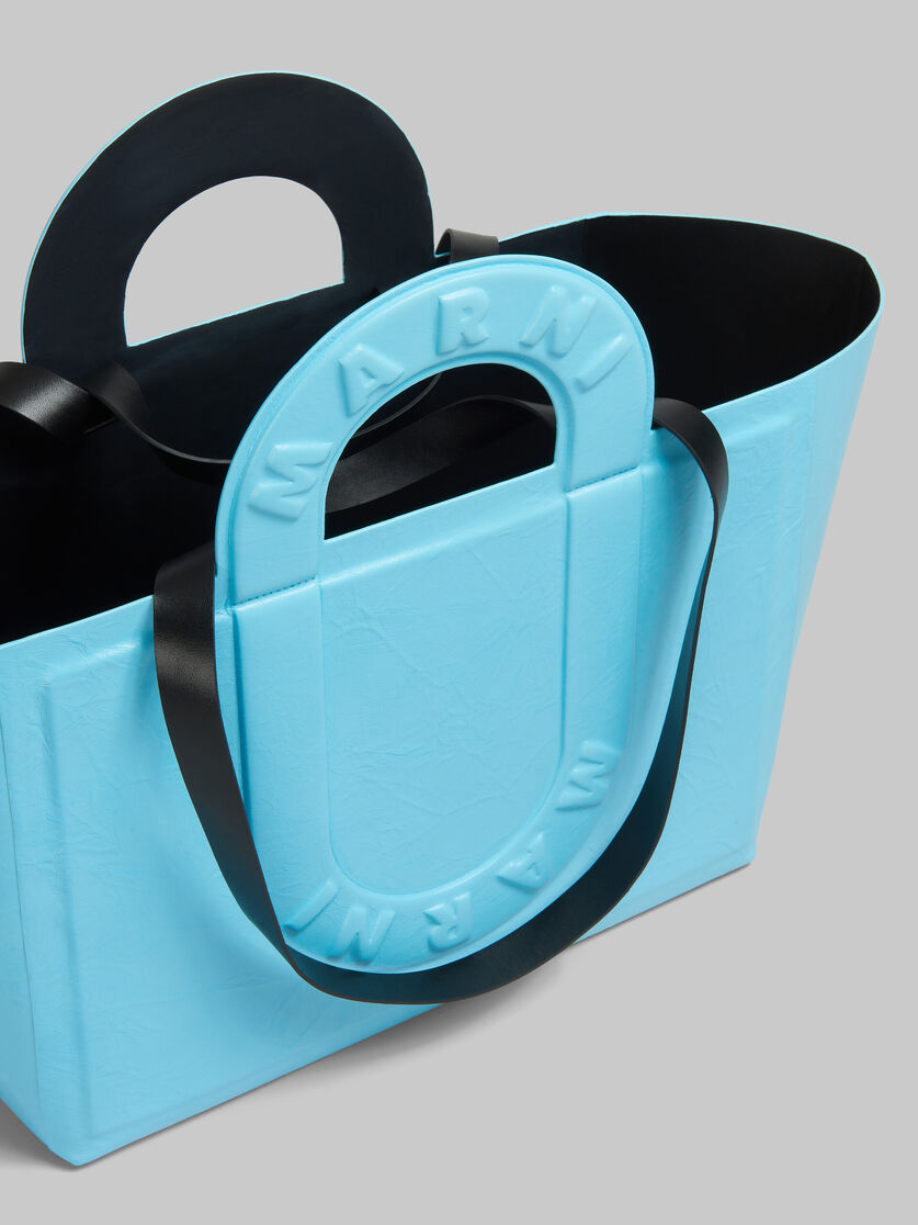 Turquoise leather Sweedy medium tote bag - Shopping Bags - Image 3