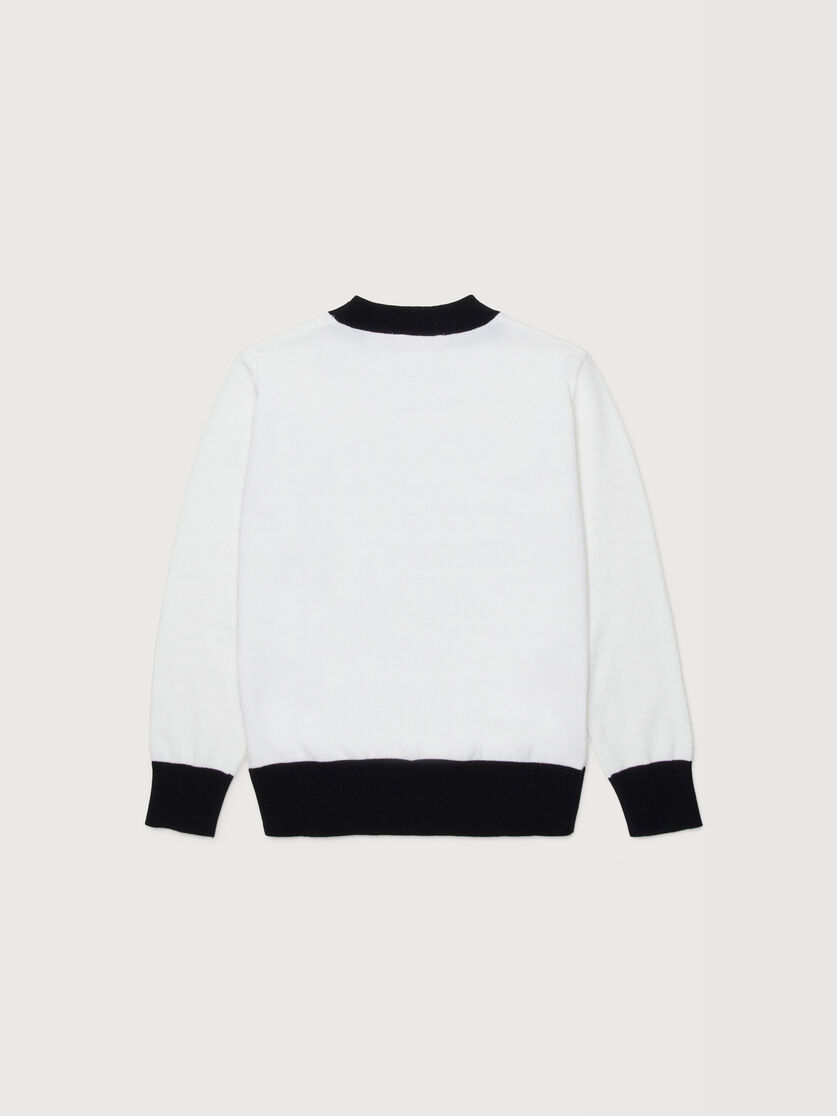 White cotton jumper with maxi Marni logo, Image 2