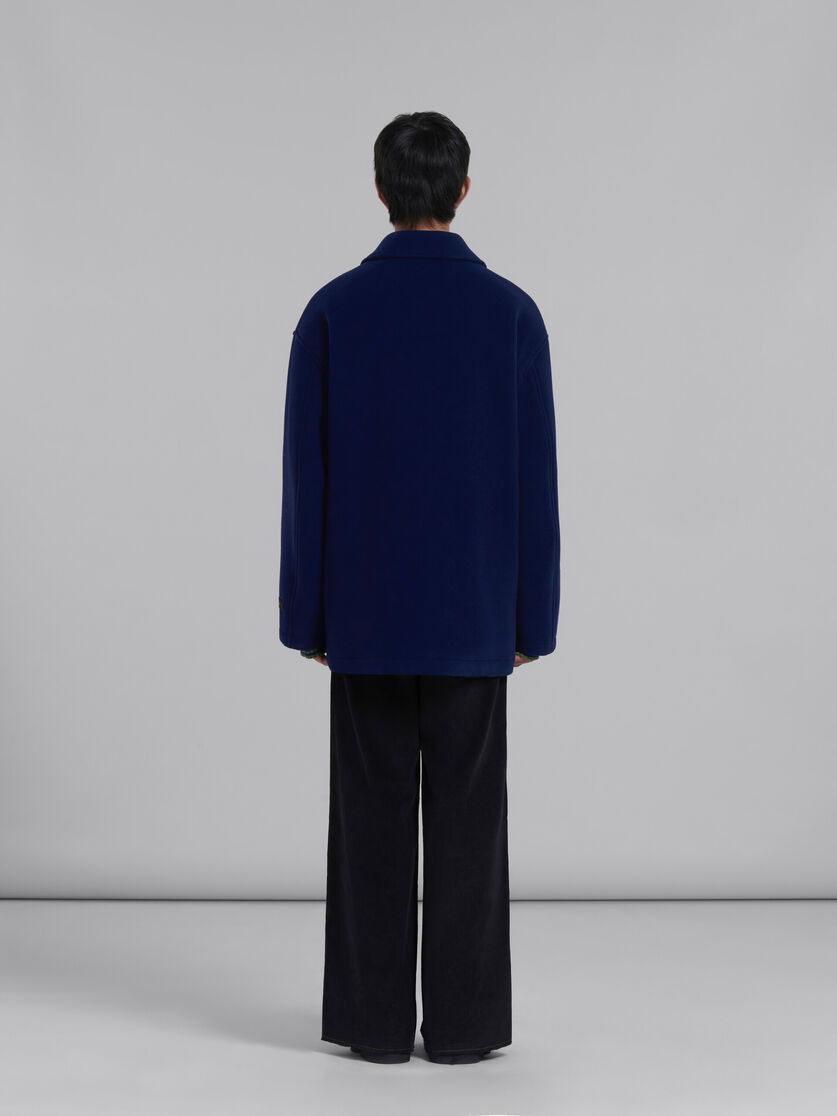 Blue wool felt caban coat - Coat - Image 3