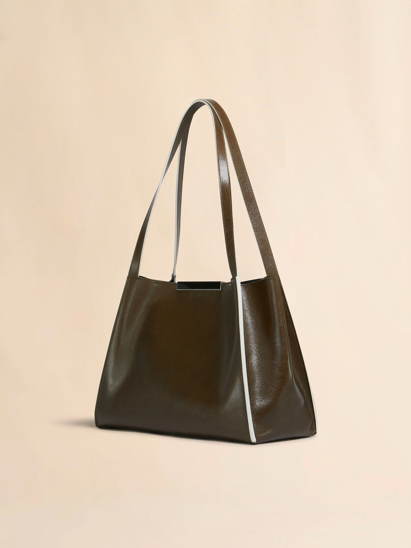 Black leather Cresta E/W small tote bag - Shopping Bags - Image 3