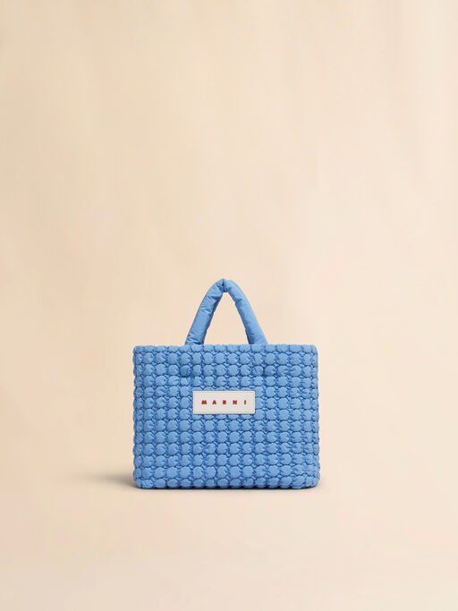 Light blue nylon Puff small tote bag - Handbag