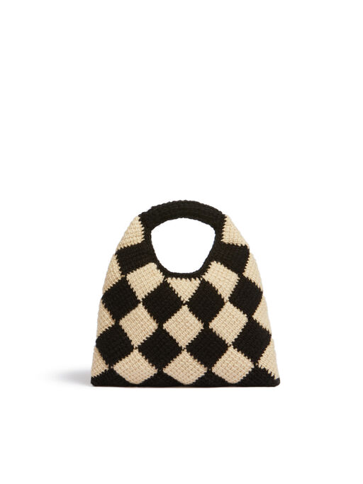 ホワイト&ブラック MARNI MARKET DIAMOND テックウールミニバッグ - ショッピングバッグ