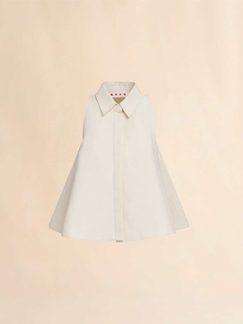Ivory cotton flared shirt with Marni Symbol - Shirts - Image 1