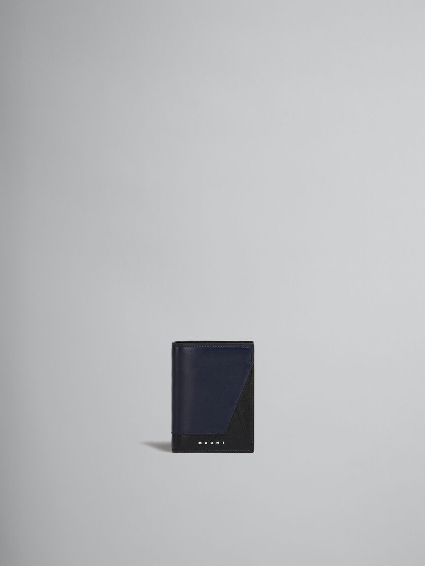 Navy blue and black leather bi-fold wallet - Wallets - Image 1