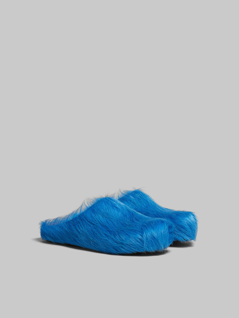Blue long hair calfskin Fussbett sabot - Clogs - Image 2