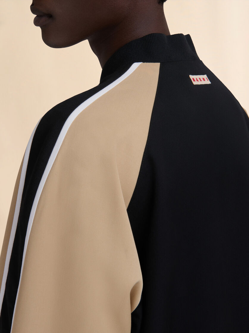Black wool colour-block bomber jacket - Jackets - Image 5
