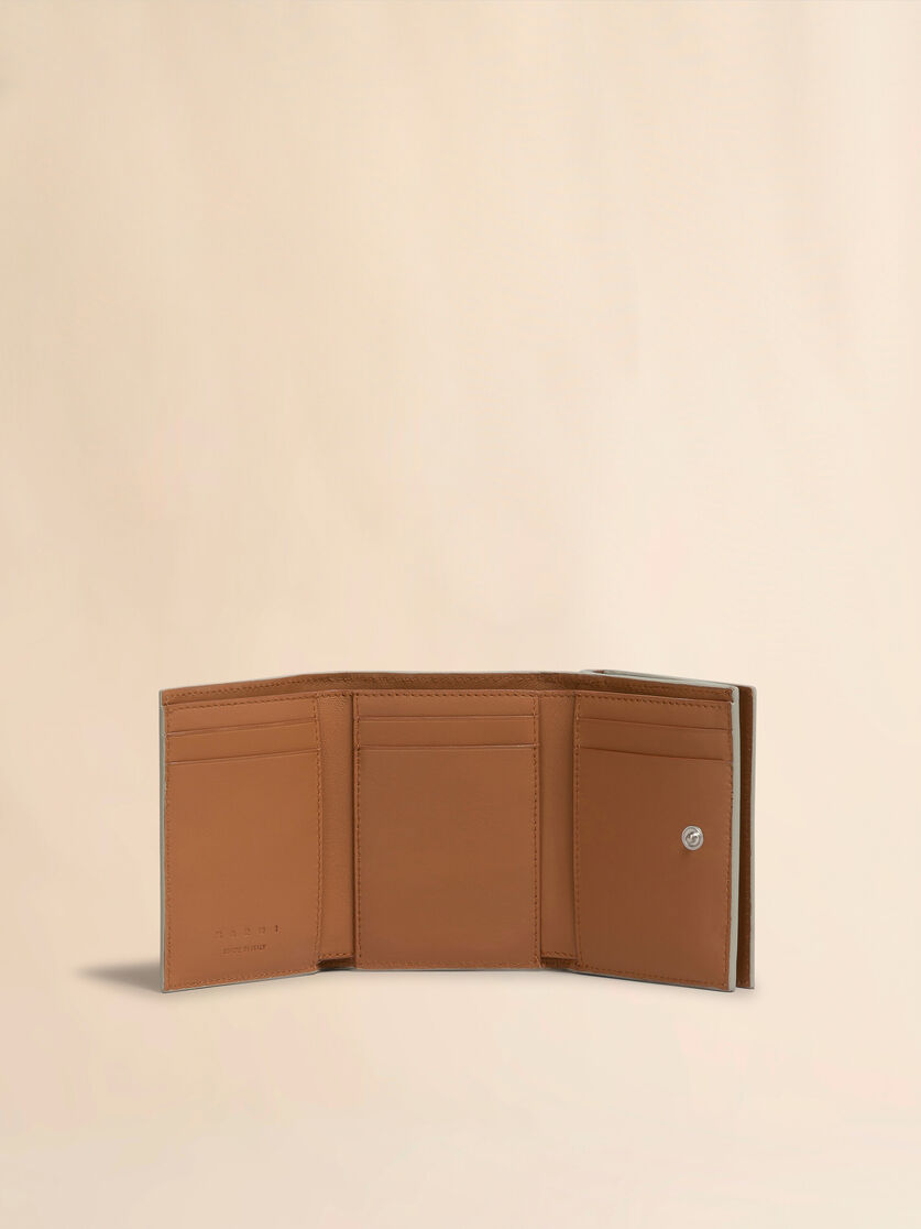 Black leather trifold wallet with Marni Mending embroidery - Wallets - Image 2