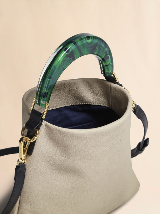 Venice Small Bag in beige leather - Shoulder Bags