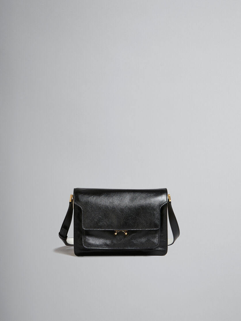 Trunk Soft Medium Bag in black and white leather - Shoulder Bags - Image 1