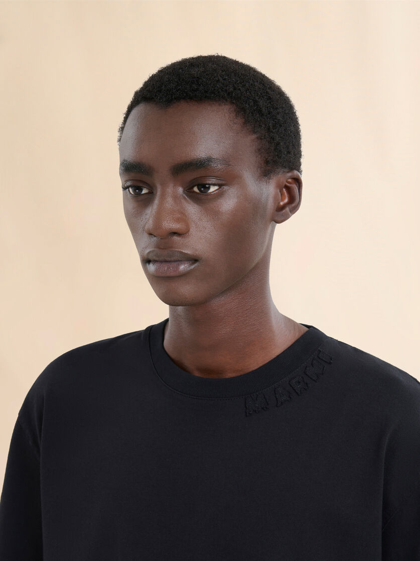 Light blue organic cotton oversized T-shirt with Marni patches - Shirts - Image 4