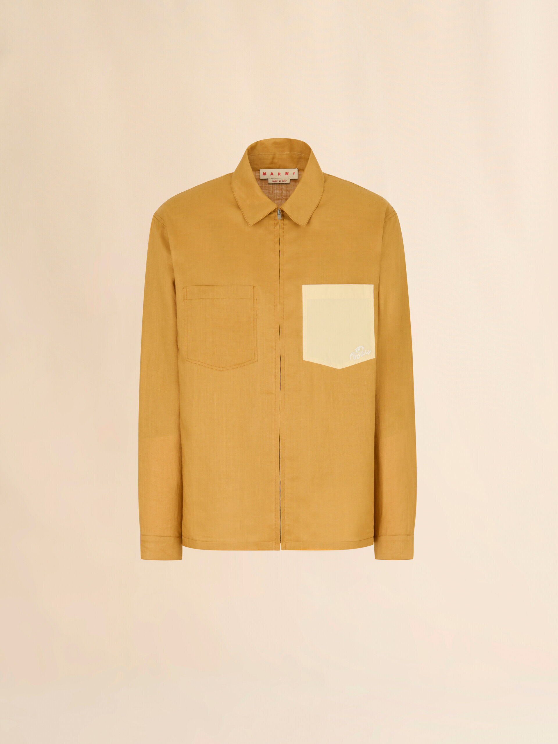 Marni Wavesロゴ入り イエロー ラミージップシャツ | Marni