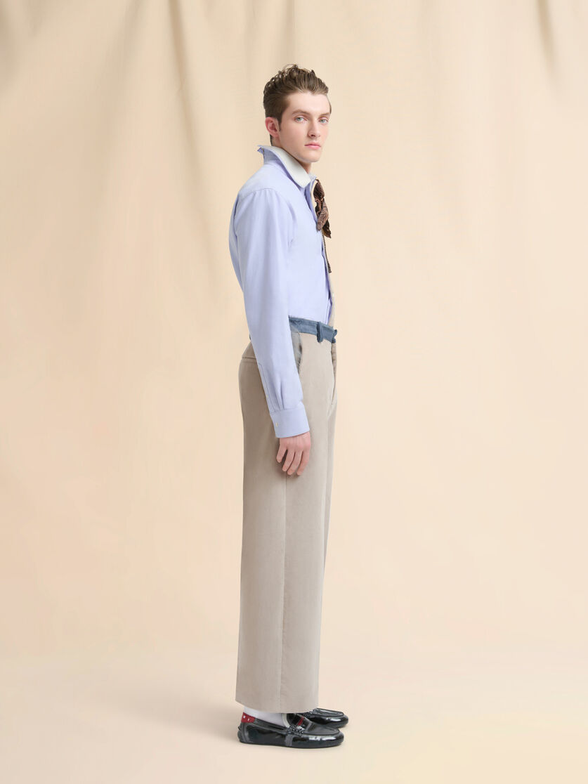 Blue cotton shirt with Marni Mending embroidery - Shirts - Image 5