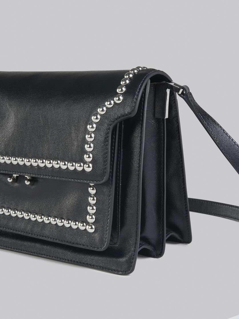 Trunk Soft Large Bag in black leather with studs - Shoulder Bags - Image 5