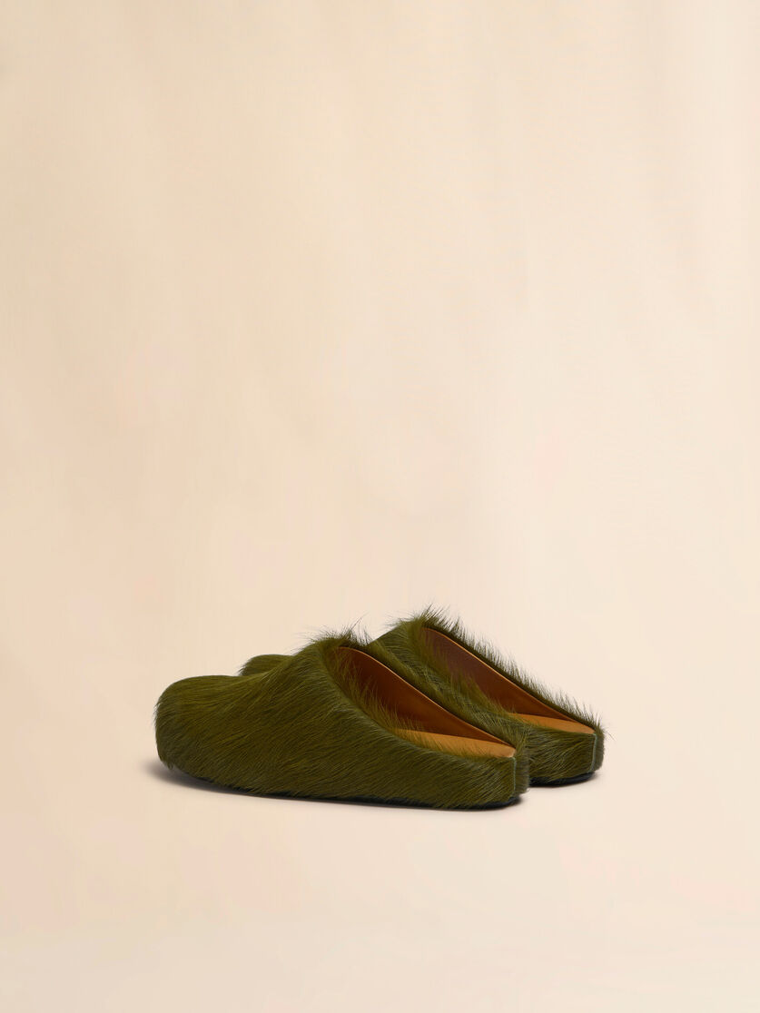 Blue long-hair calfskin Fussbett sabot - Clogs - Image 3