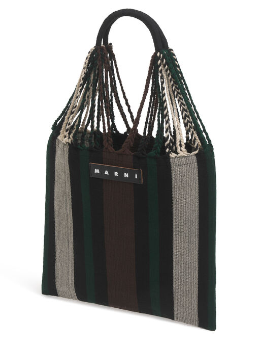 グリーンブラック MARNI MARKET HAMMOCK BAG - ハンドバッグ