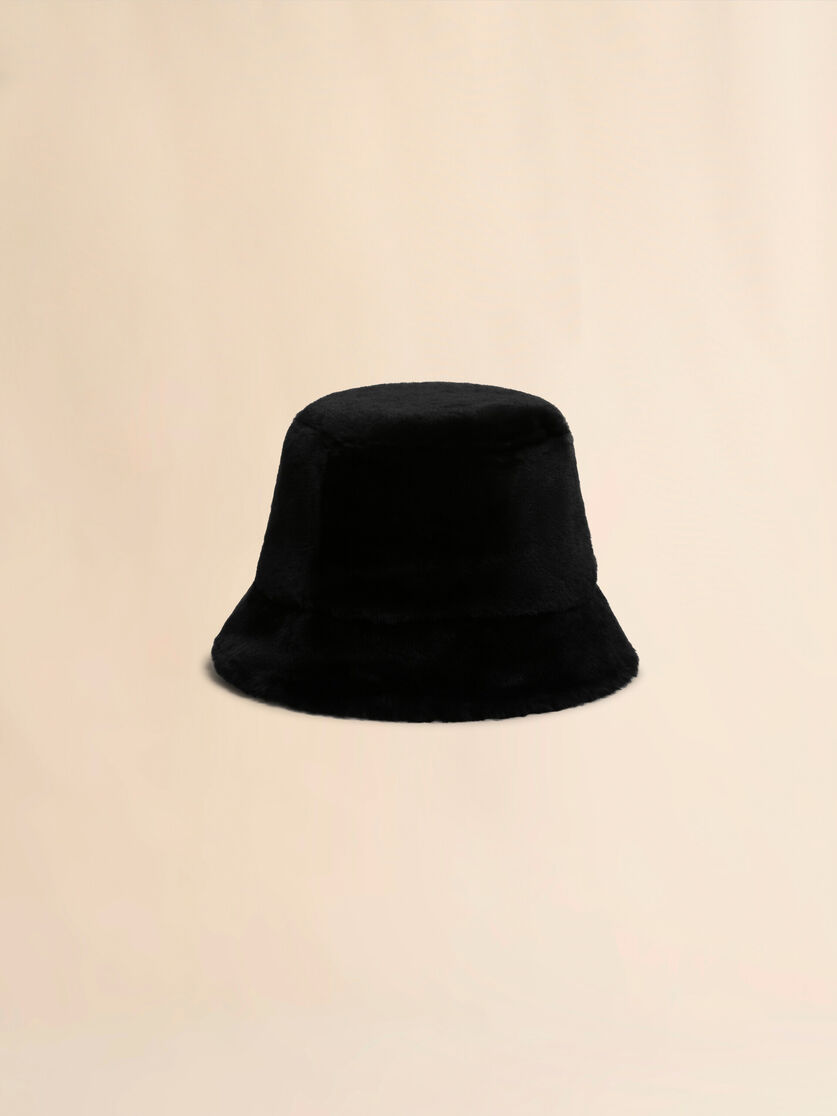 ブラック シェービングシアリング製 バケットハット - 手袋 - Image 3