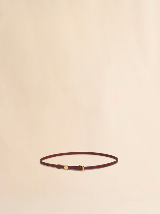 Burgundy leather Envelope belt - Belts