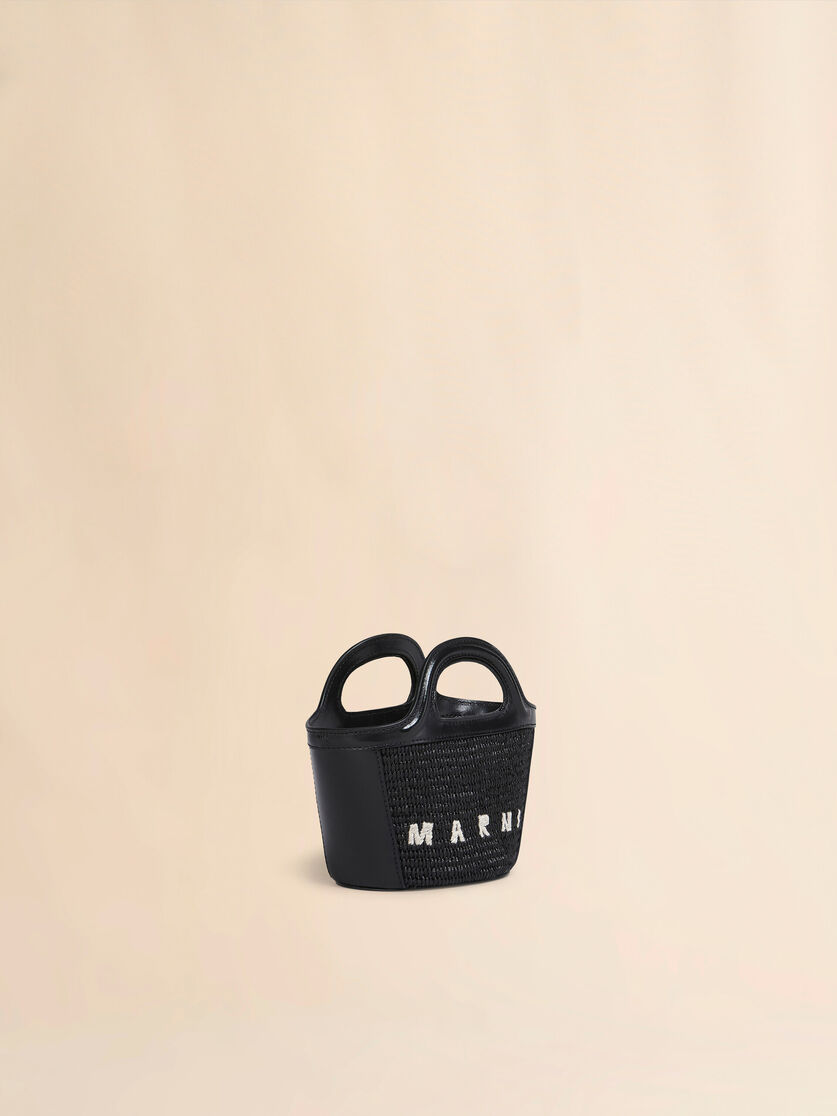 Mini-Tasche Tropicalia aus hellblauem Leder und Material in Bast-Optik - Handtaschen - Image 6