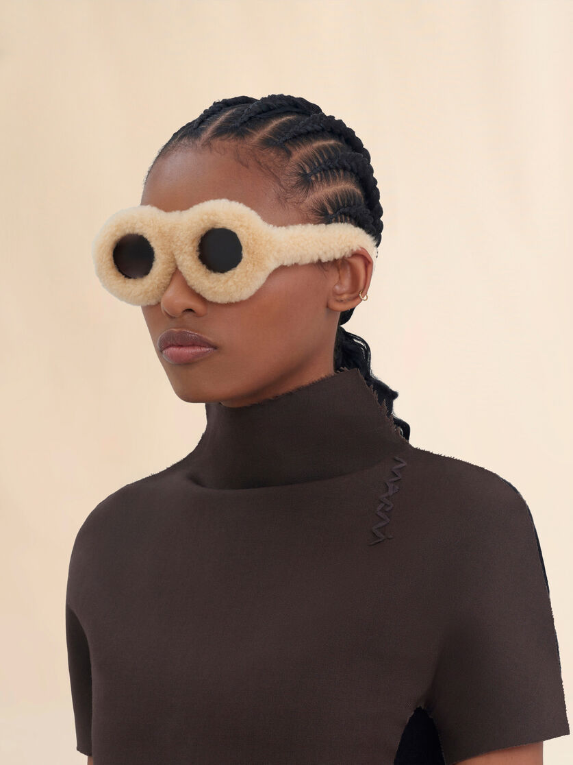 Furry beige Jantu sunglasses - Optical - Image 2