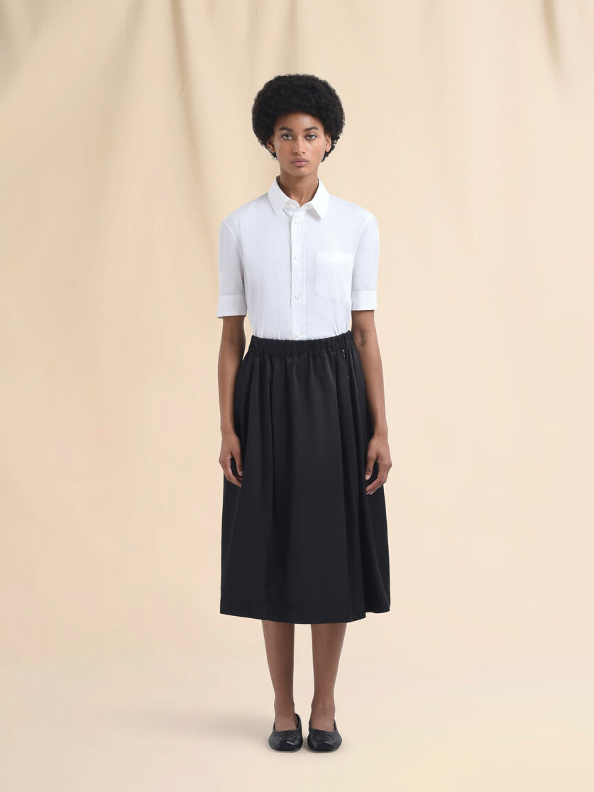 Black taffeta wide skirt with Marni Symbol - Skirts - Image 2