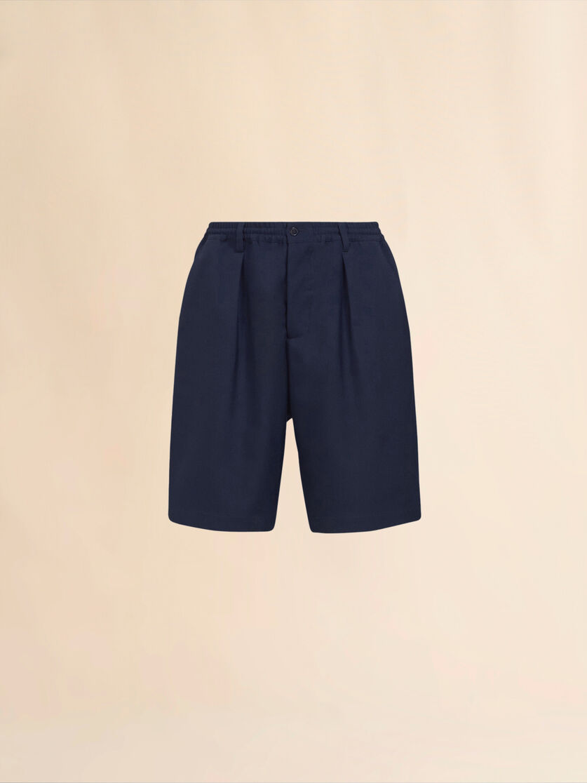Blue tropical wool Bermuda pants - Pants - Image 1