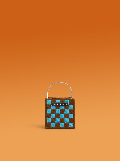 ブルー ブラウン MARNI MARKET チェッカーボード Otherバッグ - ショッピングバッグ