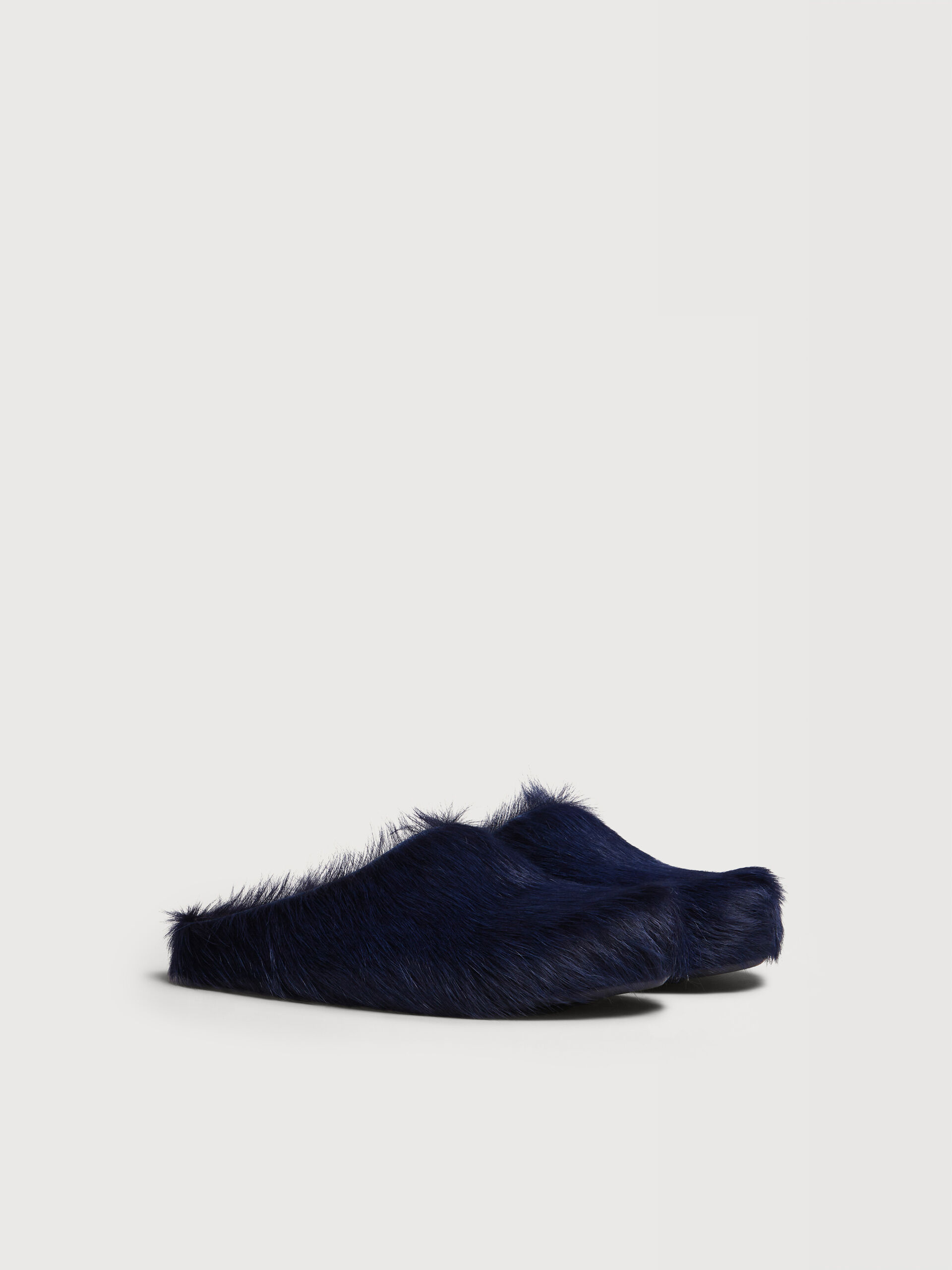 Deep blue long haircalfskin Fussbett sabot | Marni