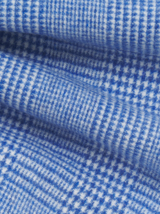 Light blue wool scarf with Prince of Wales check - Scarves