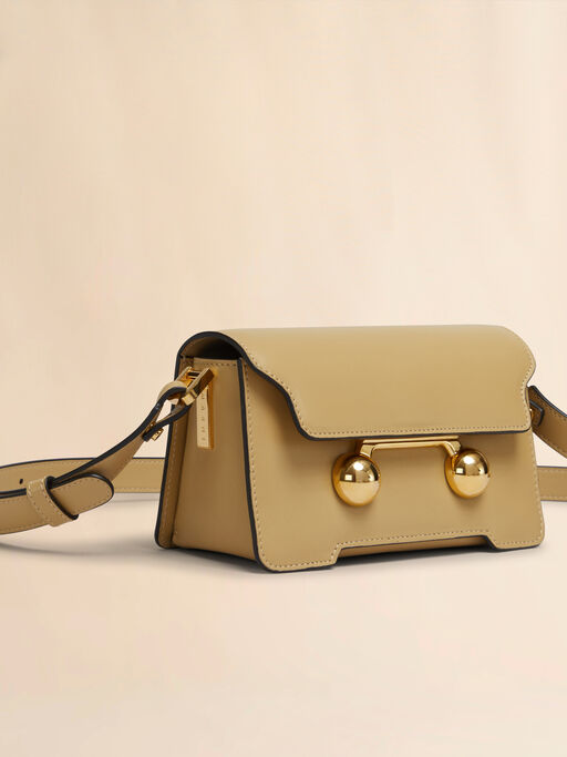 Camelfarbene Trunkaroo Mini-Schultertasche aus Leder - Schultertaschen