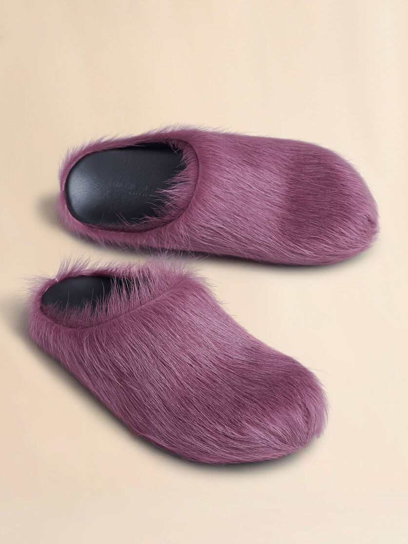Blue long-hair calfskin Fussbett sabot - Clogs - Image 5