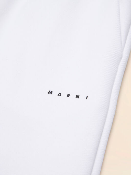 Pantaloni in felpa bianca con piccola stampa Marni - Pantaloni