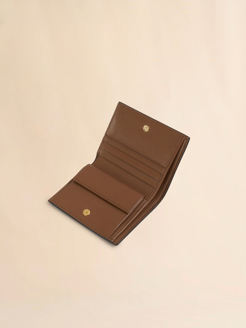 ブラウン 二つ折りウォレット、マルニメンディング刺しゅう | Marni